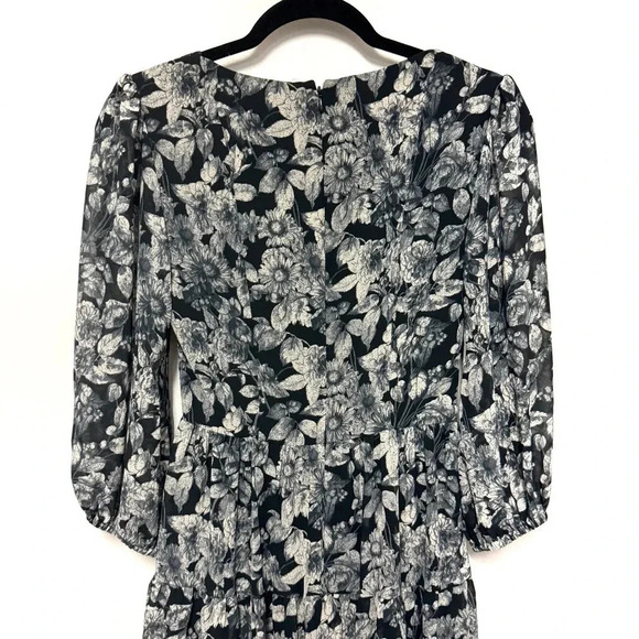 NWOT $395 Cinq a Sept Harlie Twisted Floral Tiered Mini Balloon Sleeve Dress - Picture 10 of 12